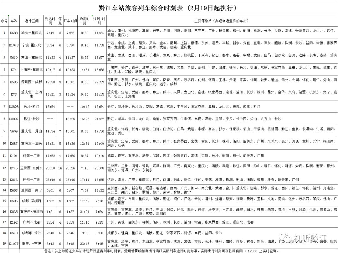 内江火车站时刻表最新详解